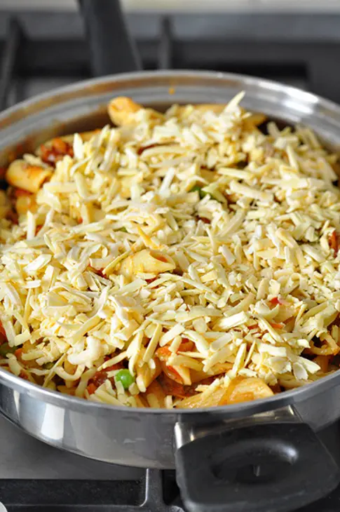 Тимбаль с  баклажанами-гриль, пенне и мясным рагу "на радость девочкам".: шаг 7