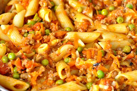 Тимбаль с  баклажанами-гриль, пенне и мясным рагу "на радость девочкам".: шаг 8