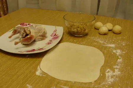 Перепела в тесте, фаршированные грибами и овсяными хлопьями: шаг 3