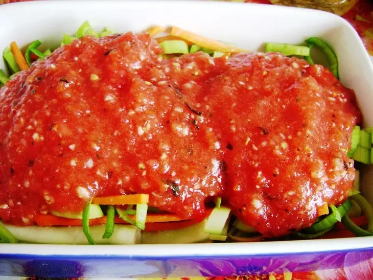 Стручковая  фасоль, запеченная с овощами.: шаг 3