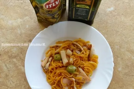 Тыквенный салат с жаренным кальмаром: шаг 5
