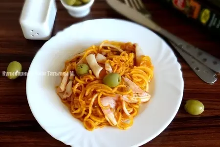 Тыквенный салат с жаренным кальмаром: шаг 6