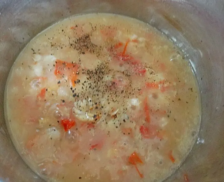 Соте с морепродуктами и пастой под соусом из морских гребешков.: шаг 5