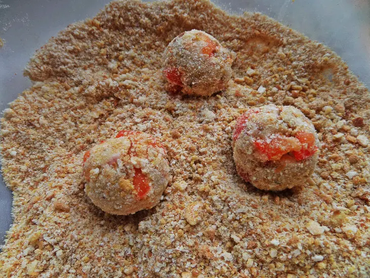 Колобки из спагетти с сыром: шаг 6
