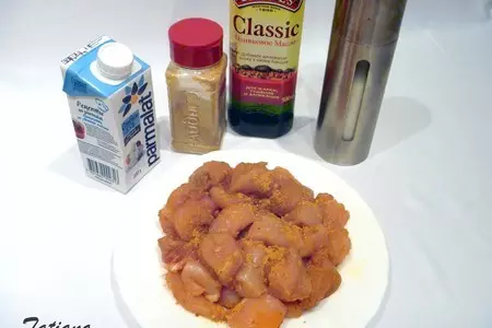 Паста farfalle с курицей карри в сливочном соусе: шаг 4