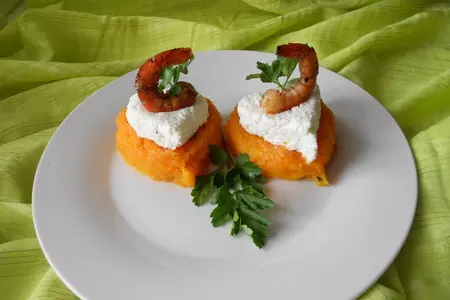 Тыквенные сердечки с креветками: шаг 5