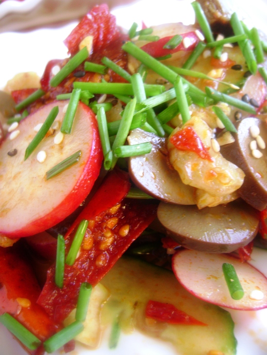 Ароматный салат из почек с овощами по-китайски: шаг 6