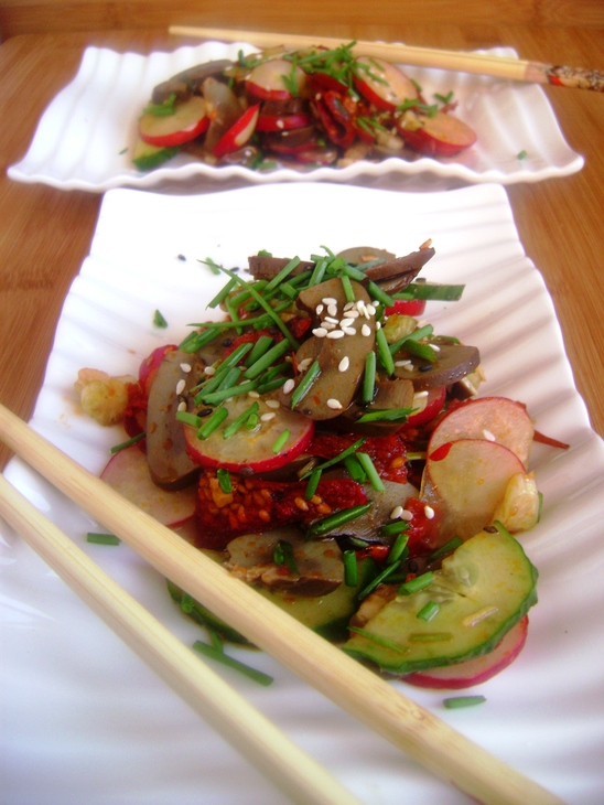 Ароматный салат из почек с овощами по-китайски: шаг 8