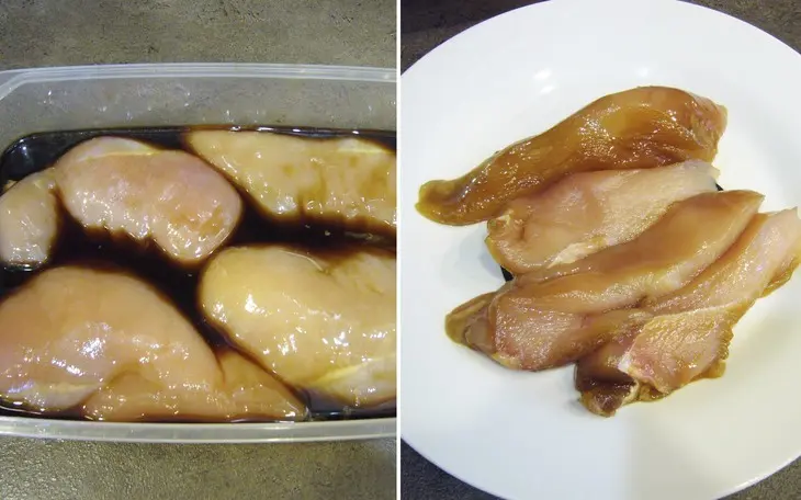 Куриные рулетики с двумя начинками: шаг 1