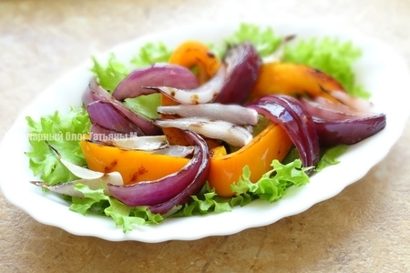 Теплый салат-гриль из овощей с гребешками: шаг 4