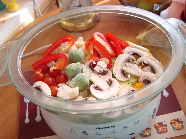 Морской окунь с овощами: шаг 2