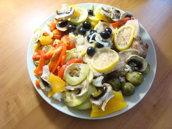Морской окунь с овощами: шаг 6