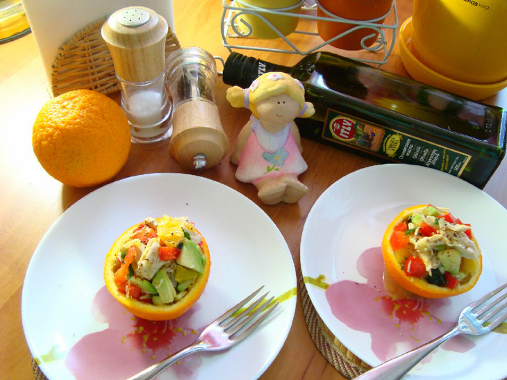 Салат с курицей,авокадо и апельсином.: шаг 10