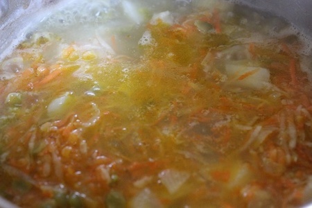 Постный суп-пюре из зеленого гороха с гренками: шаг 5