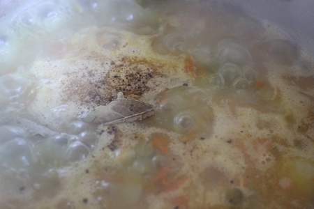 Постный суп-пюре из зеленого гороха с гренками: шаг 6