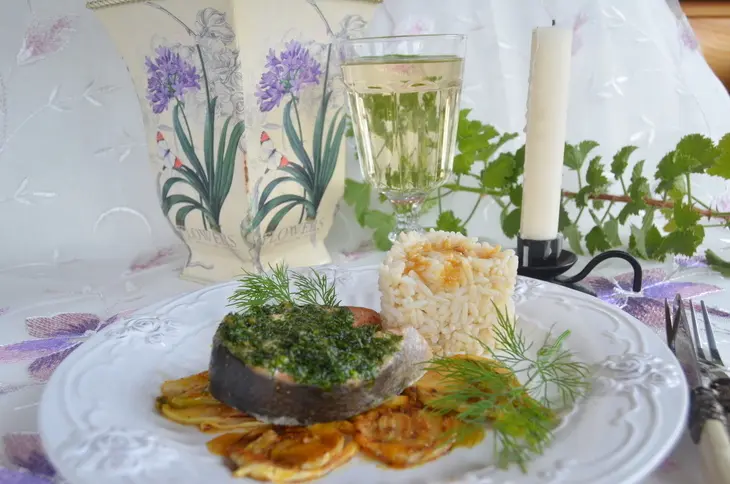 Кижуч с укропом фенхелем и апельсином: шаг 9