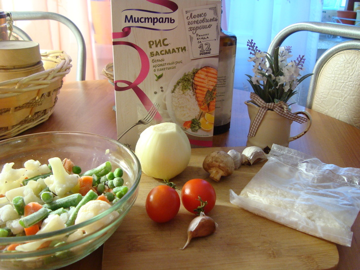 Рис басмати от мистраль с овощным ассорти "весенние овощи": шаг 1