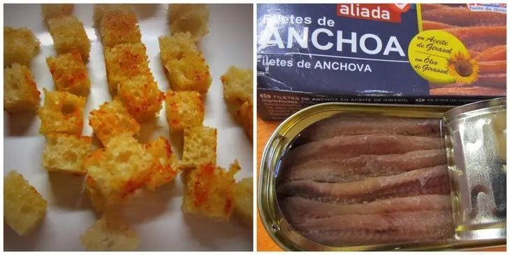 Салат с анчоусами: шаг 1