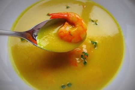 Пряный, имбирный крем-суп из картофеля с креветками: шаг 7
