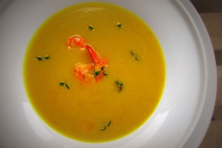 Пряный, имбирный крем-суп из картофеля с креветками: шаг 8