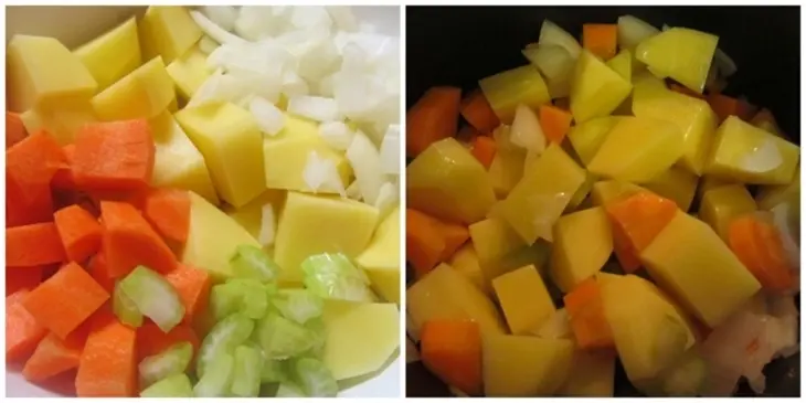Густой картофельный суп с квашеной капустой и беконом: шаг 1