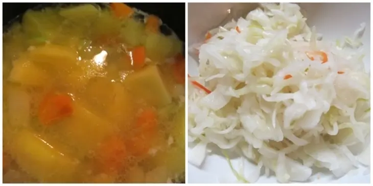 Густой картофельный суп с квашеной капустой и беконом: шаг 2