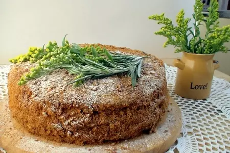 Карамельный медовик с апельсиновым кремом: шаг 9