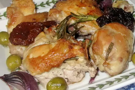 Курица в белом вине с оливками и вялеными помидорами: шаг 7