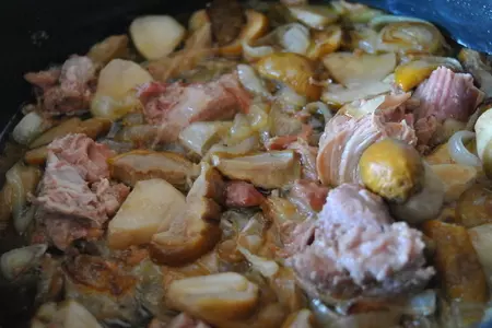 Полента с соусом из белых грибов с тушеным мясом кабана: шаг 10