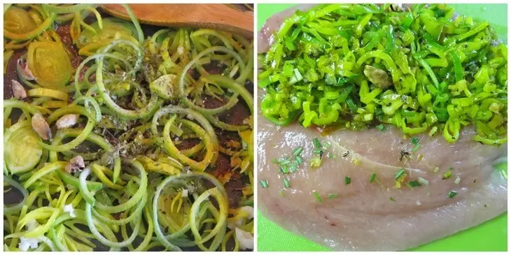 Куриная грудка, запечённая в листьях лука-порея: шаг 2