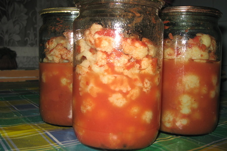 Цветная капуста в томатном соке: шаг 1