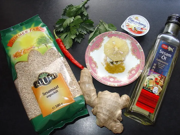 Креветка „брошь“с цветной капустой: шаг 1
