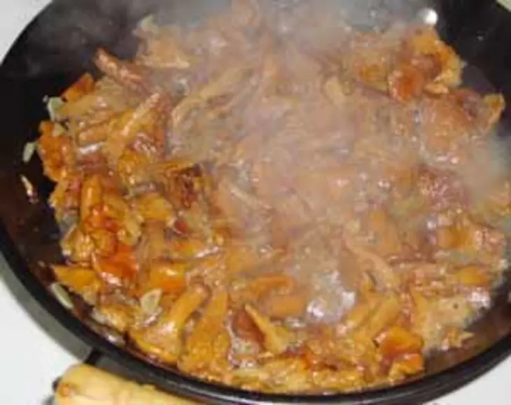 Лисички с макаронами и сыром: шаг 4