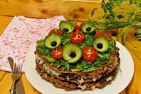 Печёночный торт "цветочная поляна": шаг 9