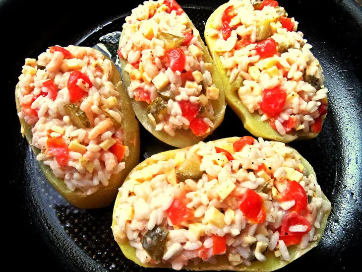 Картофель,запечённый с креветочной начинкой: шаг 8