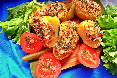 Картофель,запечённый с креветочной начинкой: шаг 9