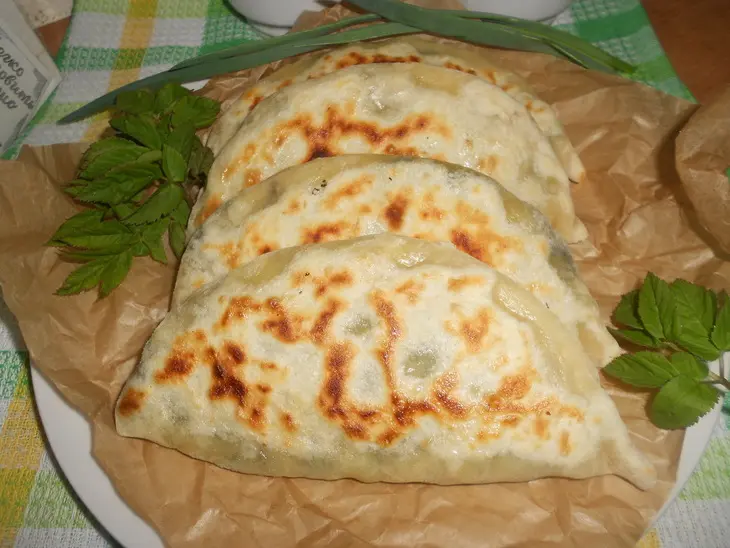 Кутабы с рисом басмати, снытью и брынзой: шаг 9