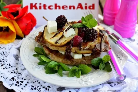 Мясной «мильфей» с грушами и шоколадным соусом.: шаг 8