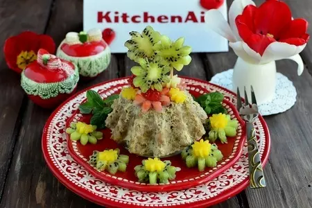 Мясное пирожное с персиками: шаг 7