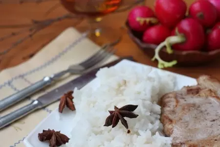 Пьяненькая свинина на косточке с рисом "звезда": шаг 6