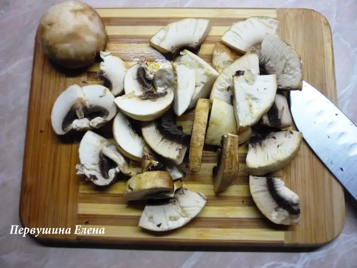 Брокколи с шампиньонами в белом вине: шаг 1