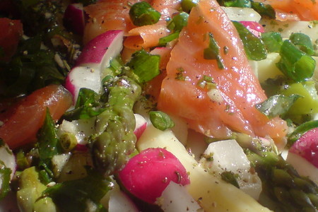Салат из спаржи и копчёного лосося: шаг 6