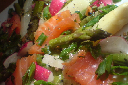 Салат из спаржи и копчёного лосося: шаг 7