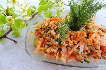 Салат с гречкой и ветчиной.: шаг 5