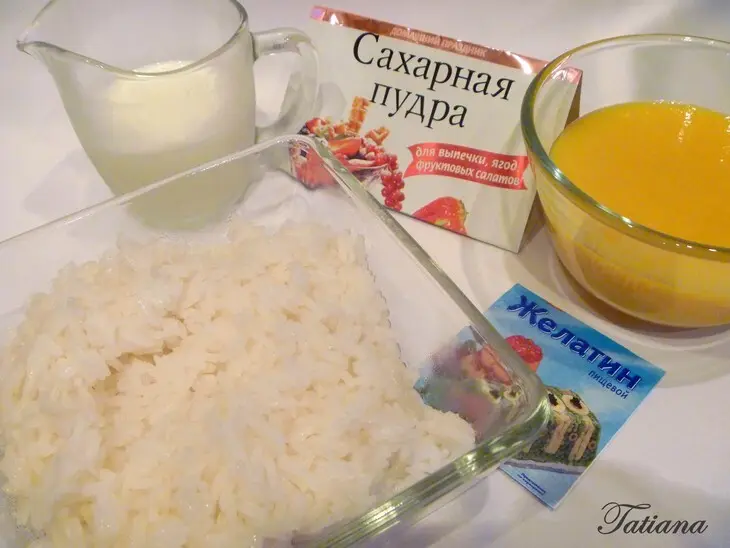 Десерт из сливочного риса с манговым желе: шаг 3