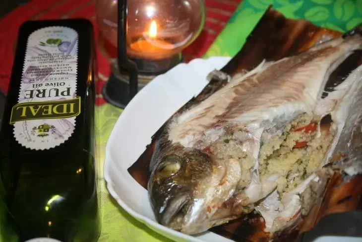 Дорада фаршированная кускусом в гриль-бумаге (или новая интерпретация гефилте фиш): шаг 11