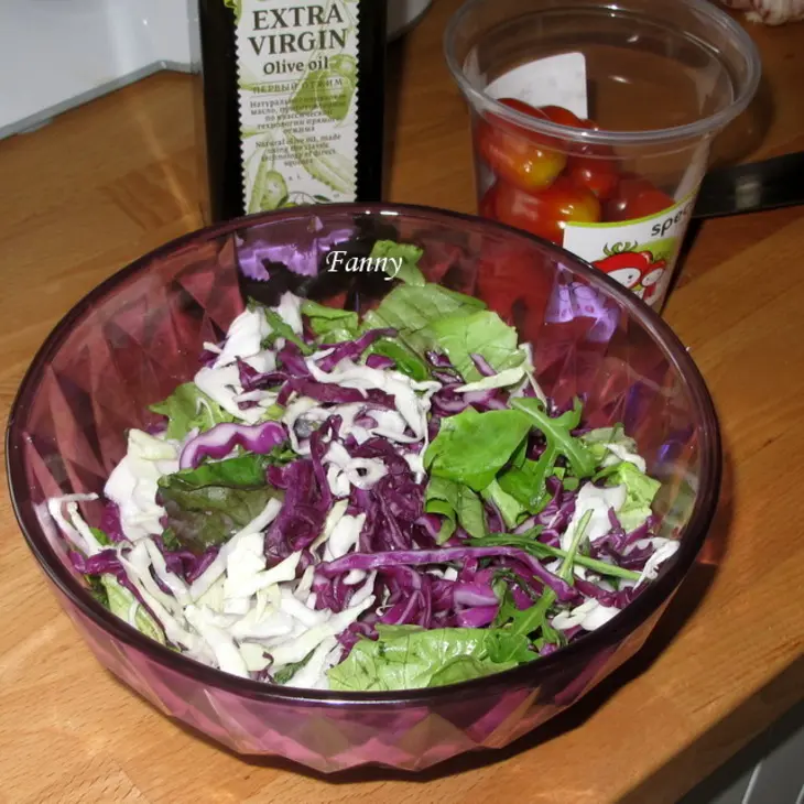Салат из красной капусты  / kırmızı lahana salatası: шаг 3