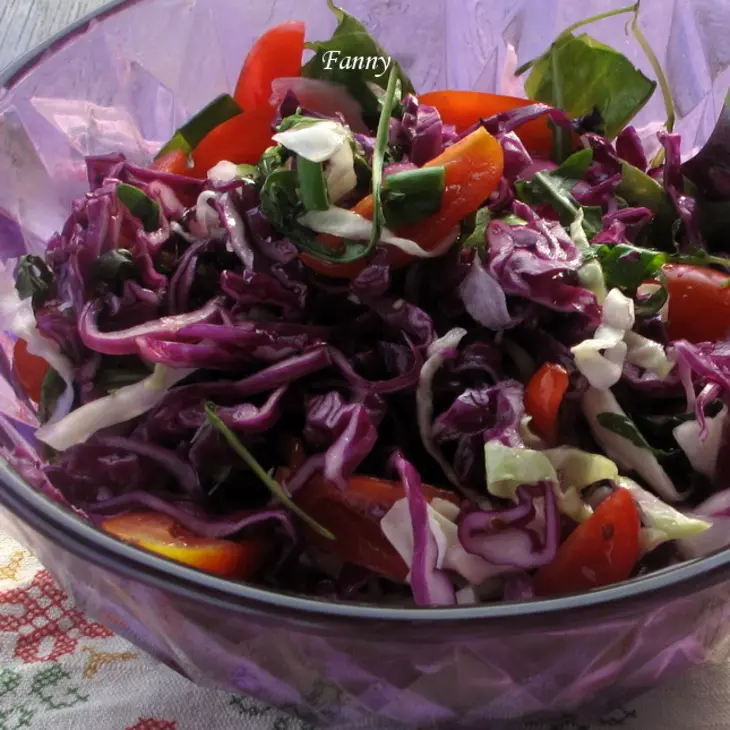 Салат из красной капусты  / kırmızı lahana salatası: шаг 4