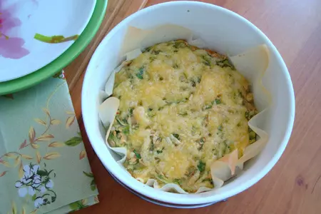 Кабачковая запеканка с зеленью и курицей: шаг 6