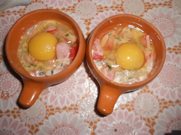 Сливочные яйца - с овощами в микроволновке за 4 минуты: шаг 5
